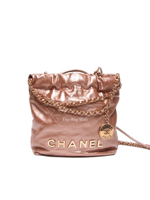 Chanel Metallic Copper Calfskin Quilted Mini C22 Bag