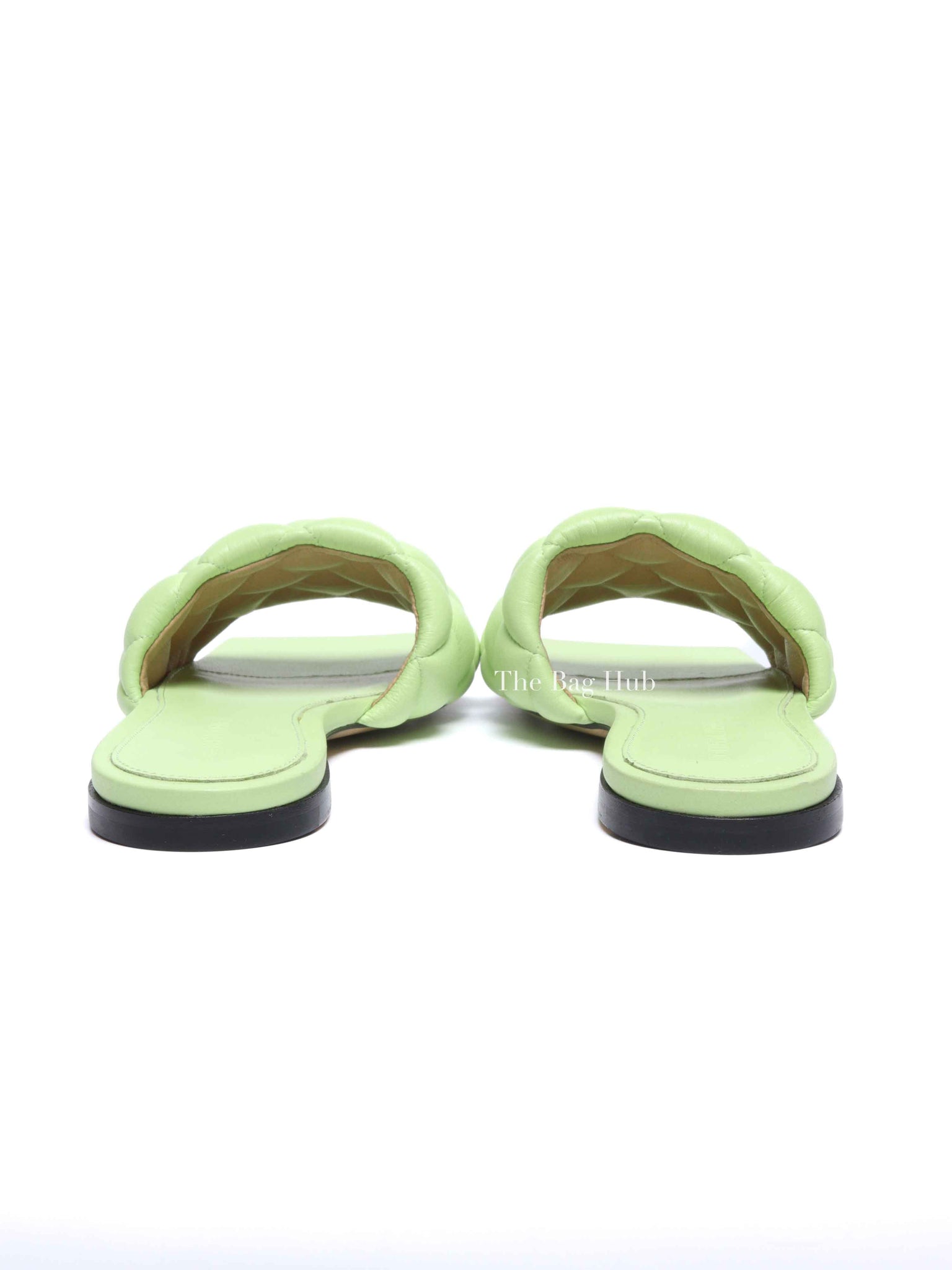 Bottega Veneta Mint Green Quilted Padded Flat Sandals Size 35.5