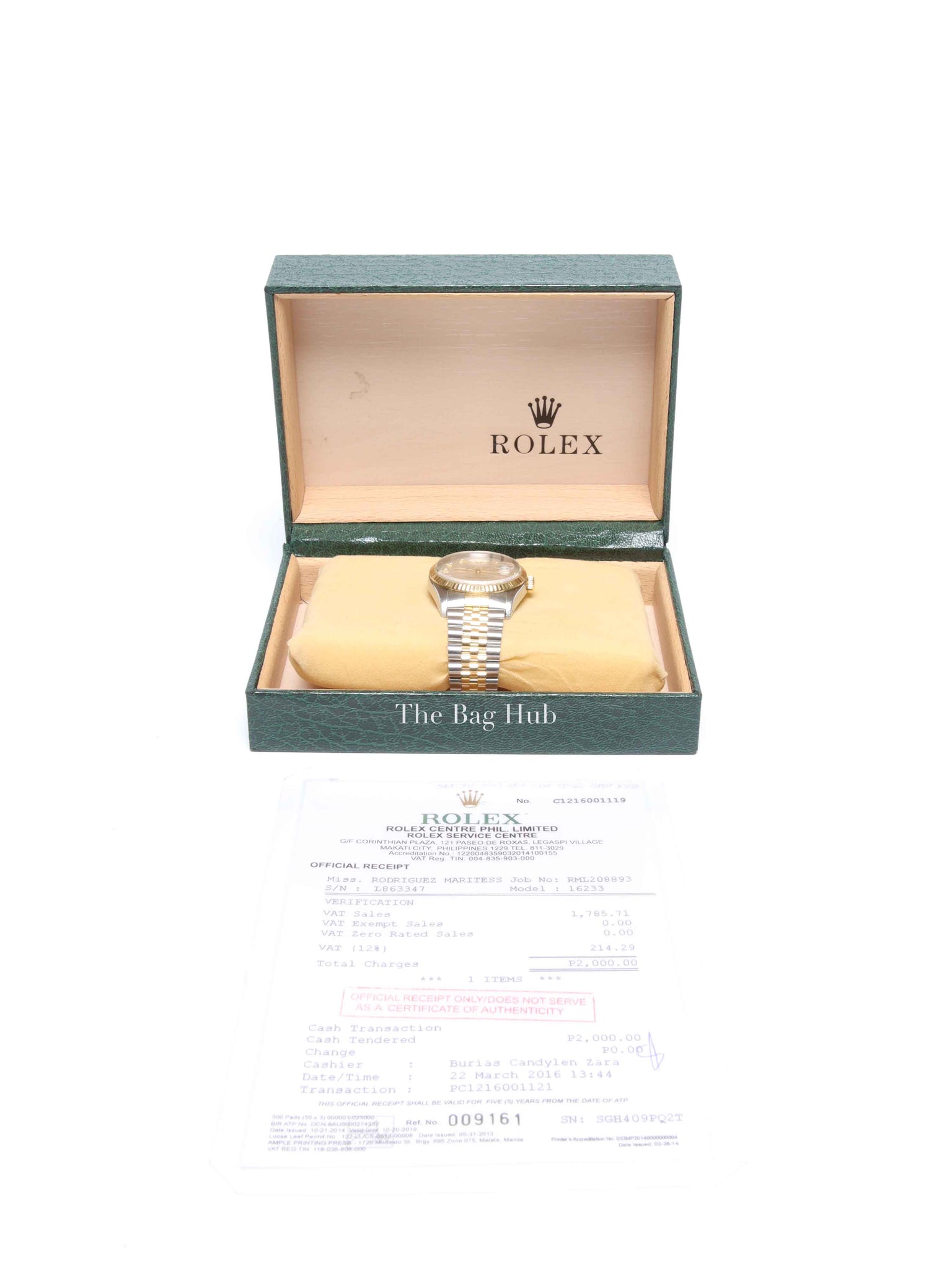 Rolex Stainless Steel Yellow Gold Datejust 36mm Watch