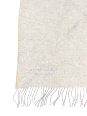 Burberry Yellow Beige Cashmere Triangular Fringed Scarf