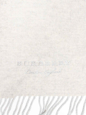 Burberry Yellow Beige Cashmere Triangular Fringed Scarf
