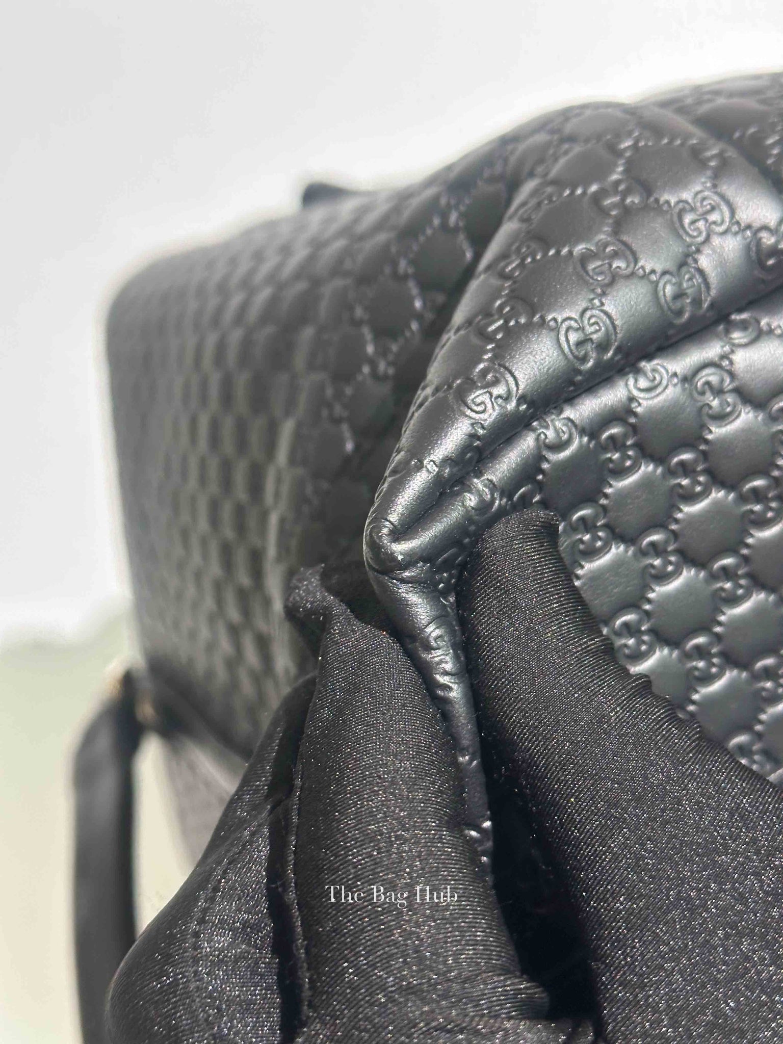 Gucci Black Microguccisima Leather Joy Medium Tote Bag