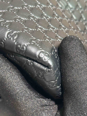 Gucci Black Microguccisima Leather Joy Medium Tote Bag