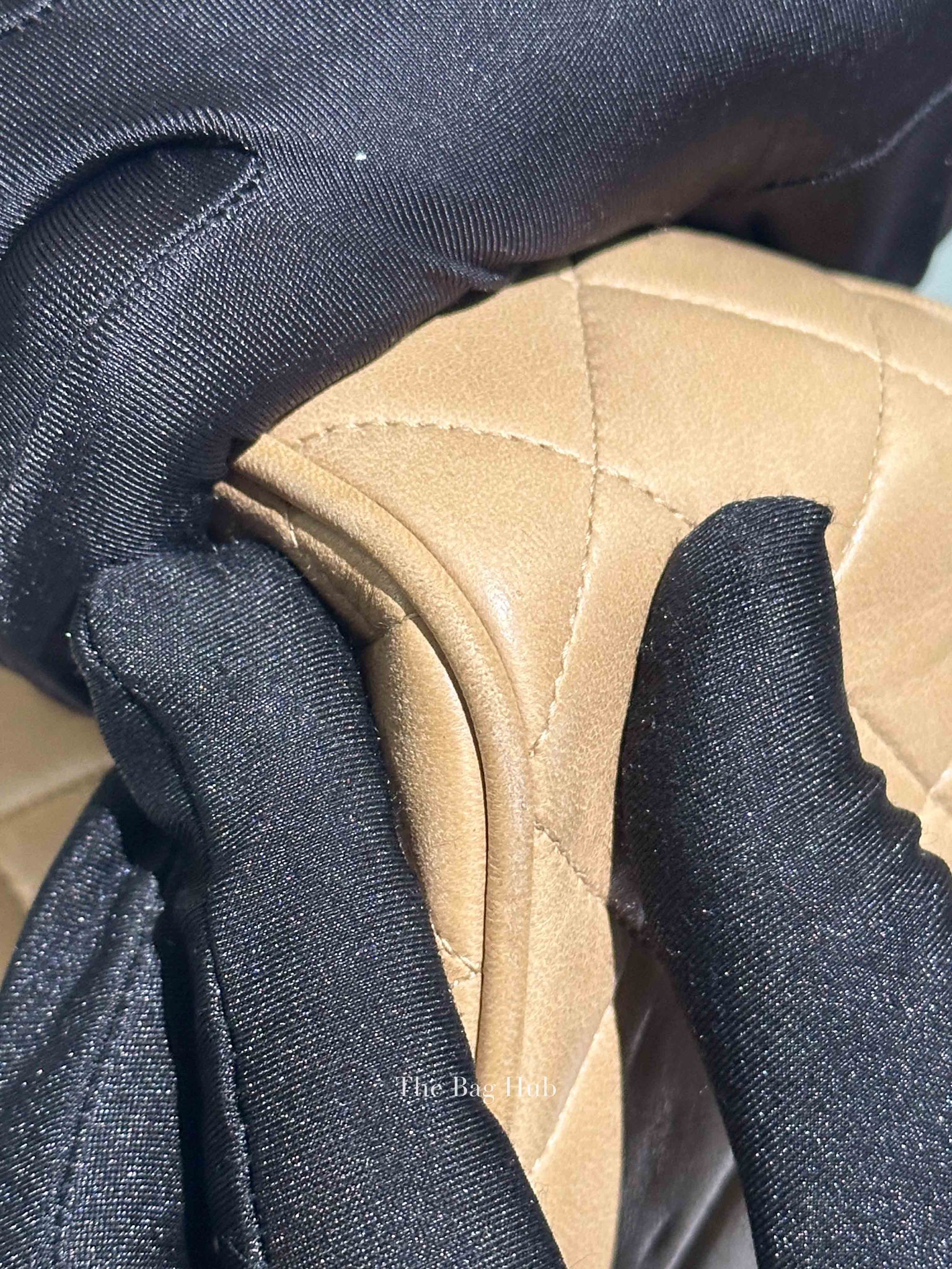 Chanel Beige Lambskin Quilted Front Pocket Medium Camera Bag GHW