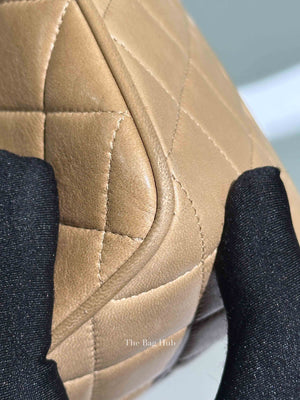 Chanel Beige Lambskin Quilted Front Pocket Medium Camera Bag GHW