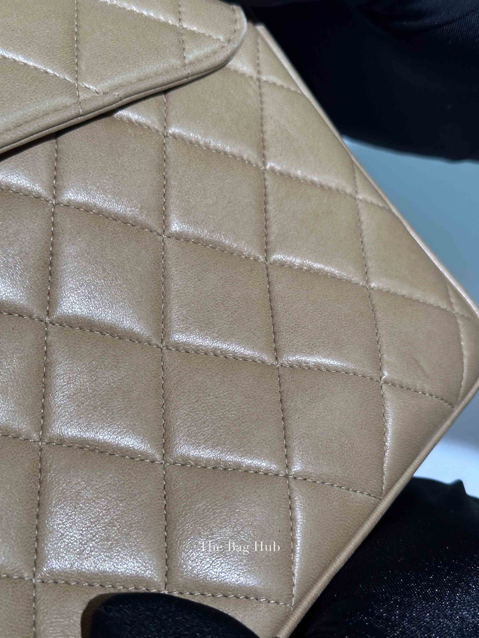 Chanel Beige Lambskin Quilted Front Pocket Medium Camera Bag GHW