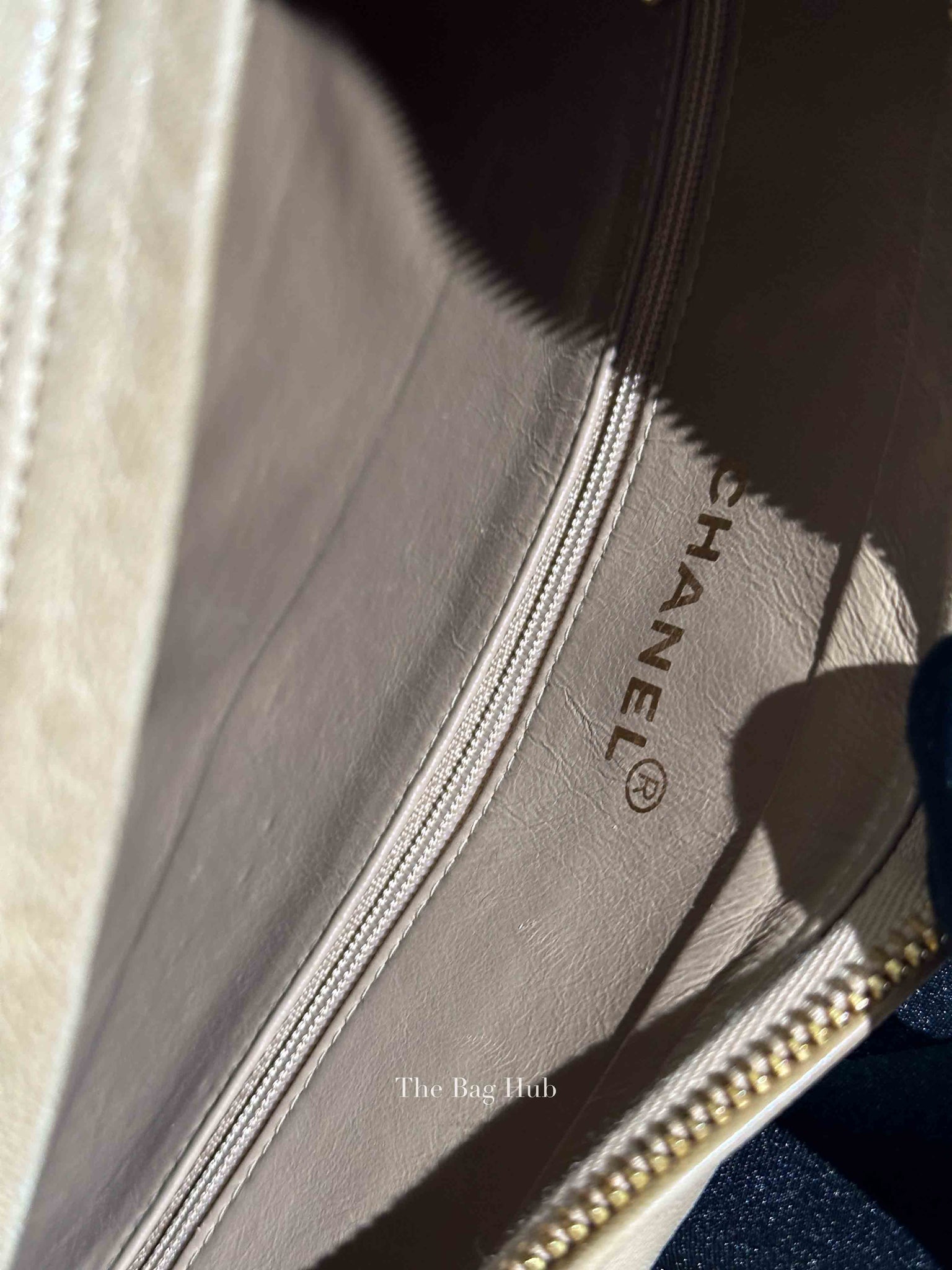 Chanel Beige Lambskin Quilted Front Pocket Medium Camera Bag GHW