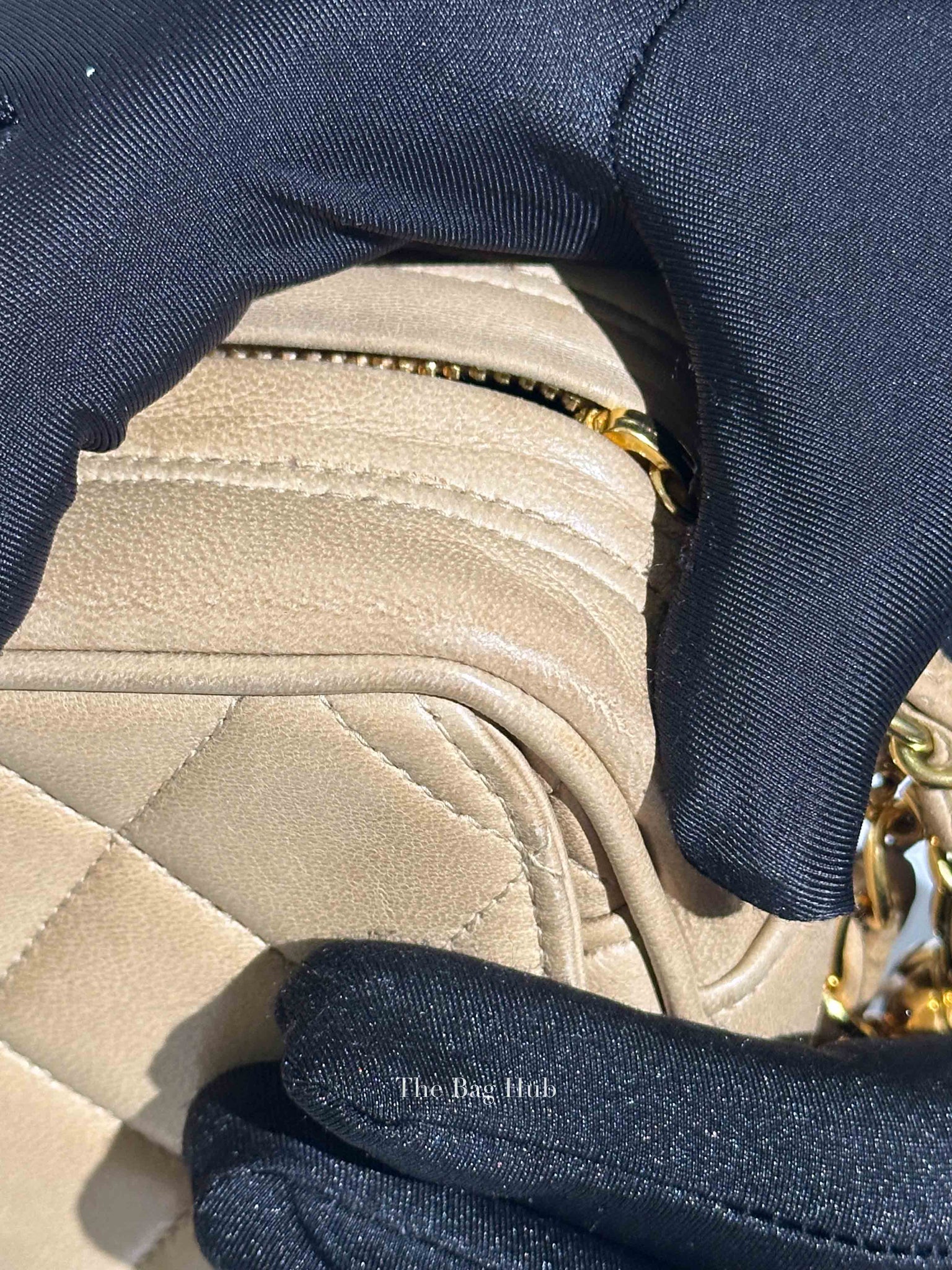 Chanel Beige Lambskin Quilted Front Pocket Medium Camera Bag GHW