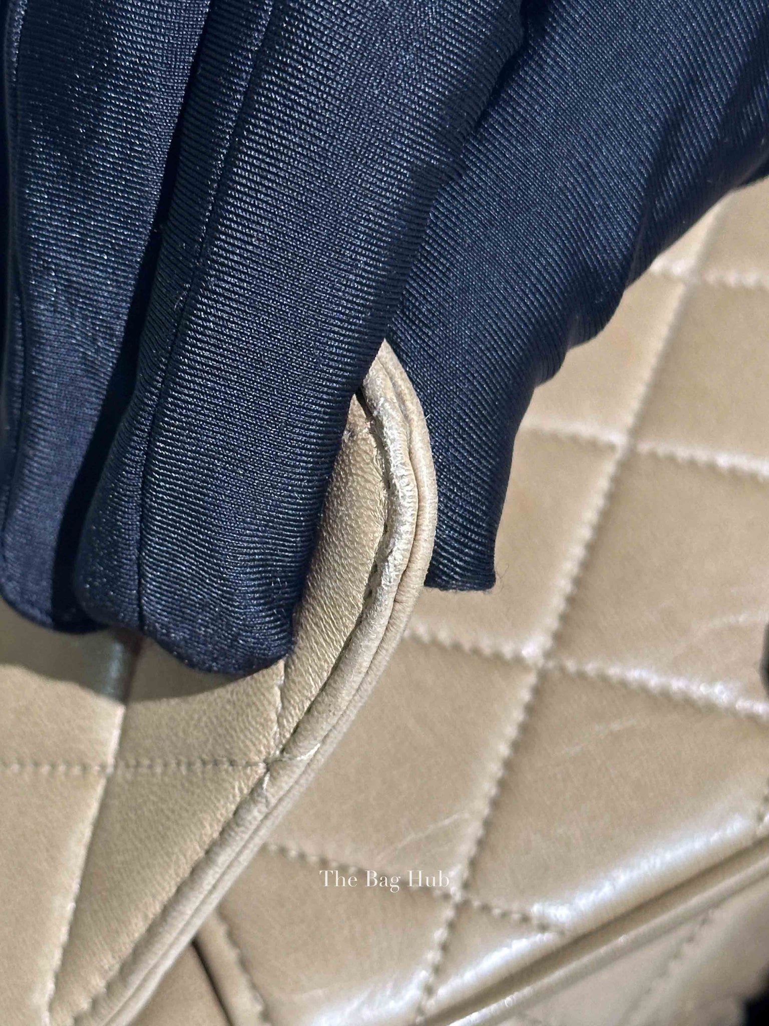 Chanel Beige Lambskin Quilted Front Pocket Medium Camera Bag GHW