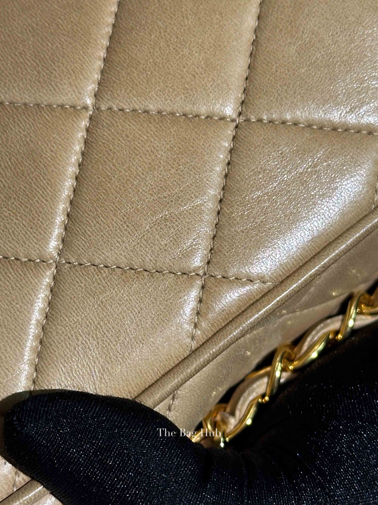 Chanel Beige Lambskin Quilted Front Pocket Medium Camera Bag GHW