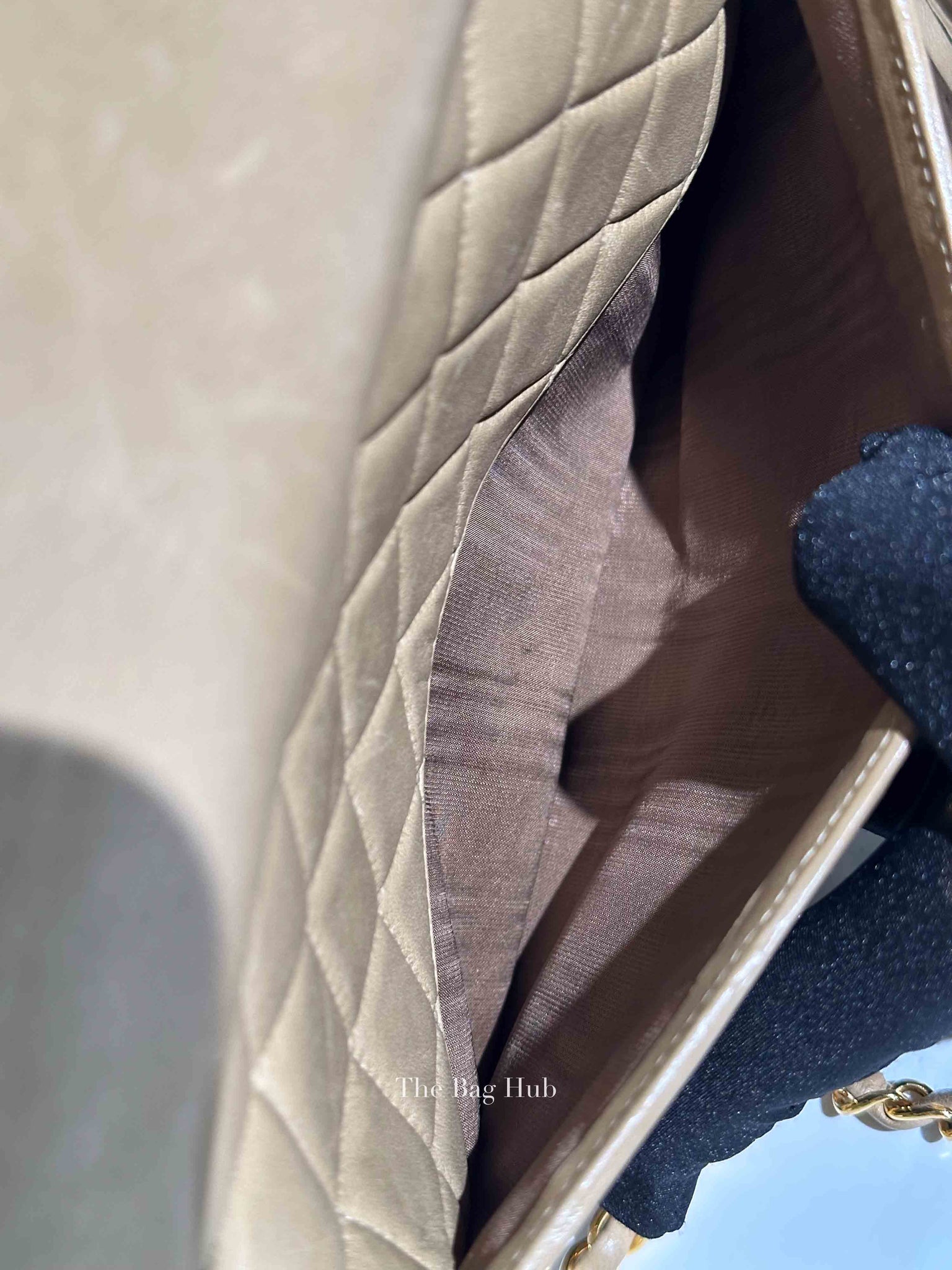 Chanel Beige Lambskin Quilted Front Pocket Medium Camera Bag GHW