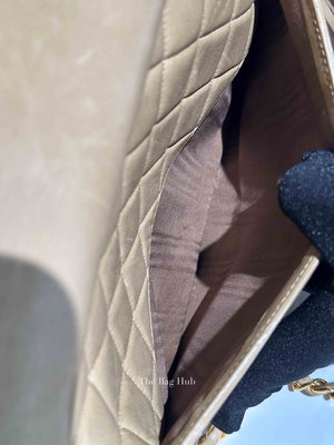 Chanel Beige Lambskin Quilted Front Pocket Medium Camera Bag GHW