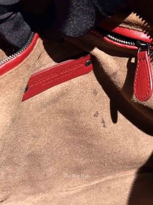 Bottega Veneta Red Intrecciato Leather Nodini Crossbody Bag
