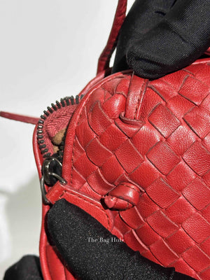 Bottega Veneta Red Intrecciato Leather Nodini Crossbody Bag