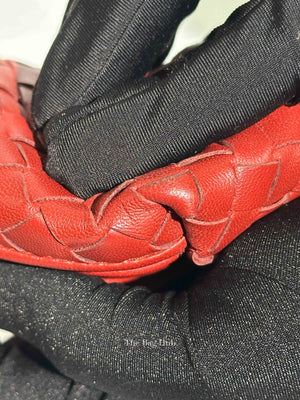 Bottega Veneta Red Intrecciato Leather Nodini Crossbody Bag
