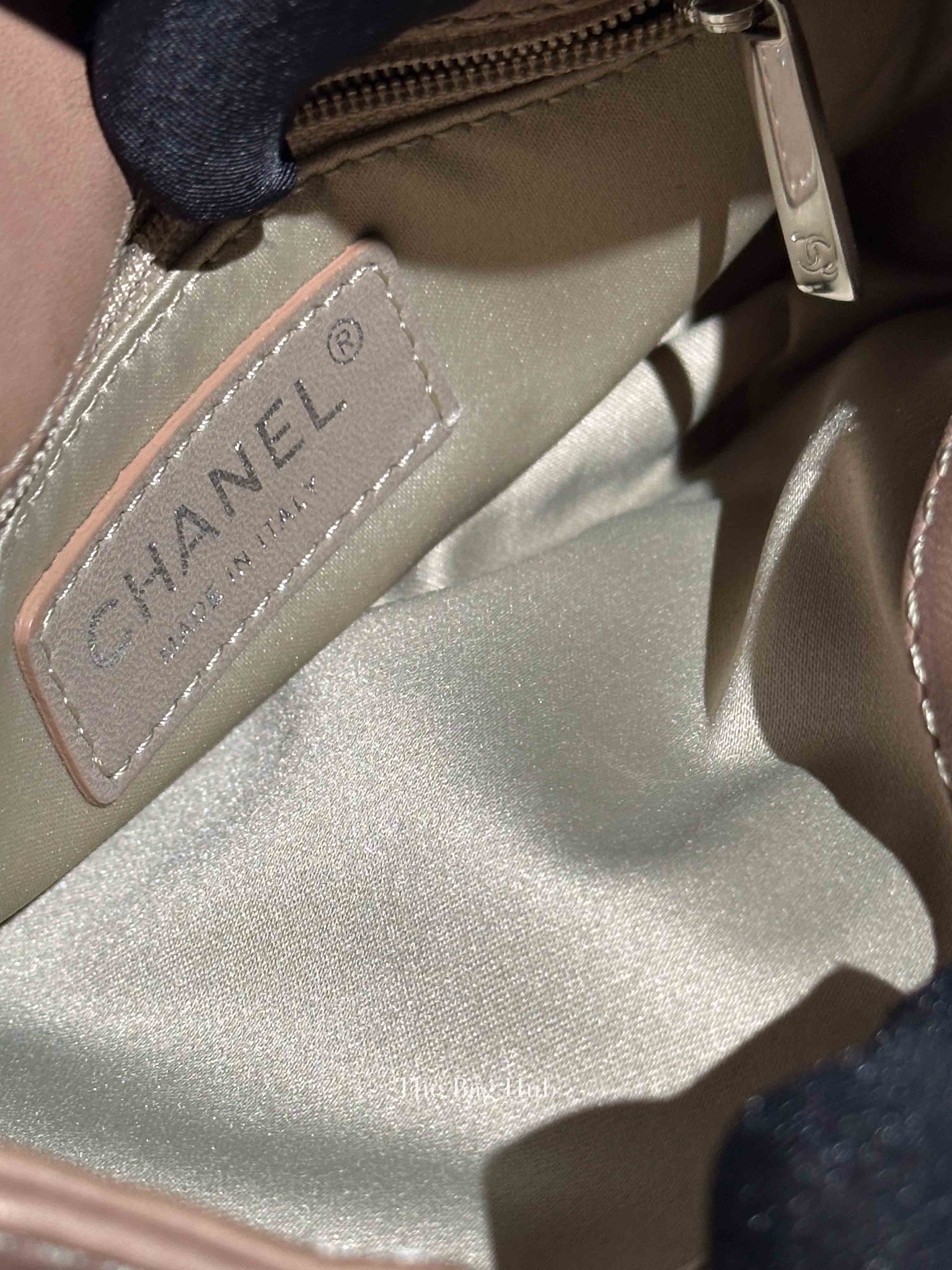 Chanel Beige Lambskin Stitched Mini Flap Bag SHW
