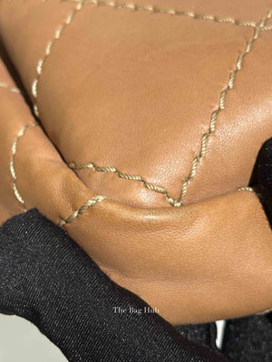 Chanel Beige Lambskin Stitched Mini Flap Bag SHW