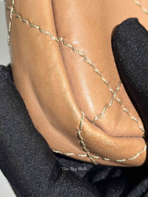 Chanel Beige Lambskin Stitched Mini Flap Bag SHW