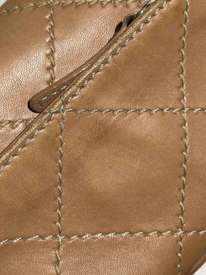 Chanel Beige Lambskin Stitched Mini Flap Bag SHW