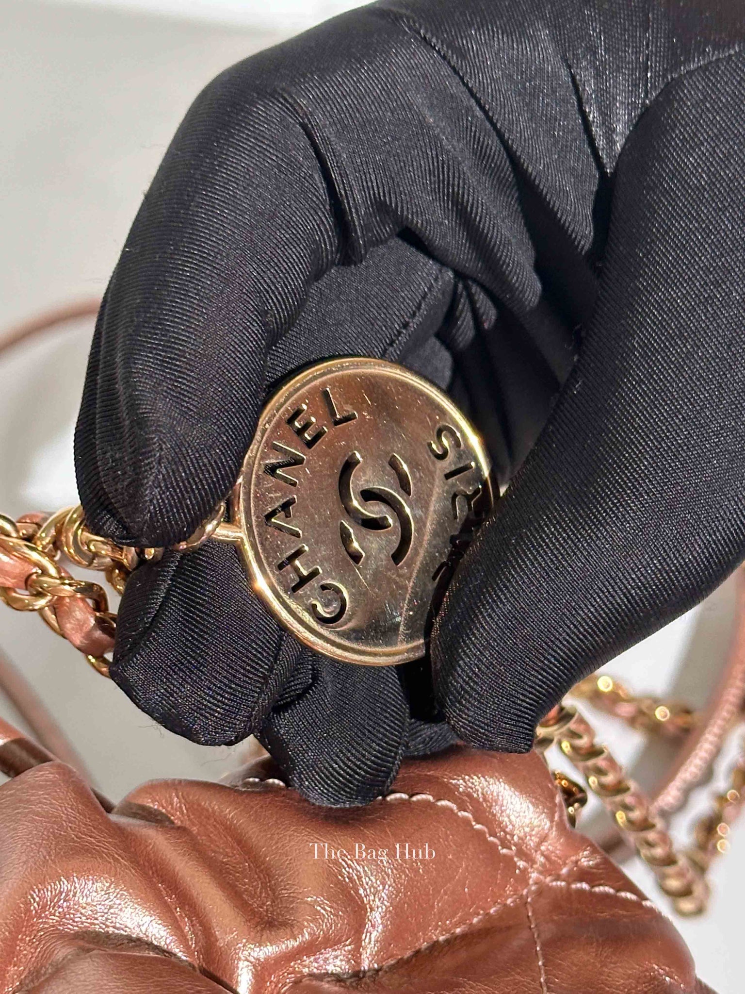 Chanel Metallic Copper Calfskin Quilted Mini C22 Bag