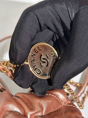 Chanel Metallic Copper Calfskin Quilted Mini C22 Bag