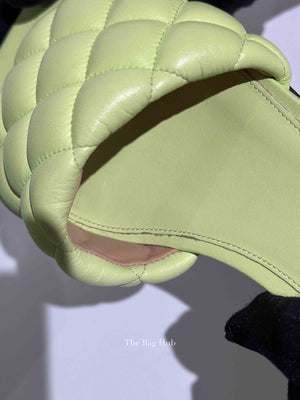 Bottega Veneta Mint Green Quilted Padded Flat Sandals Size 35.5