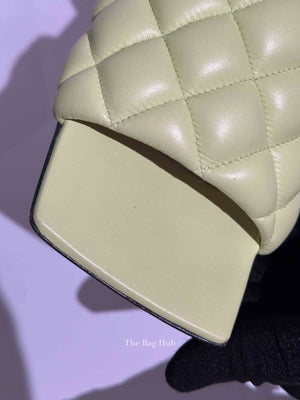 Bottega Veneta Mint Green Quilted Padded Flat Sandals Size 35.5