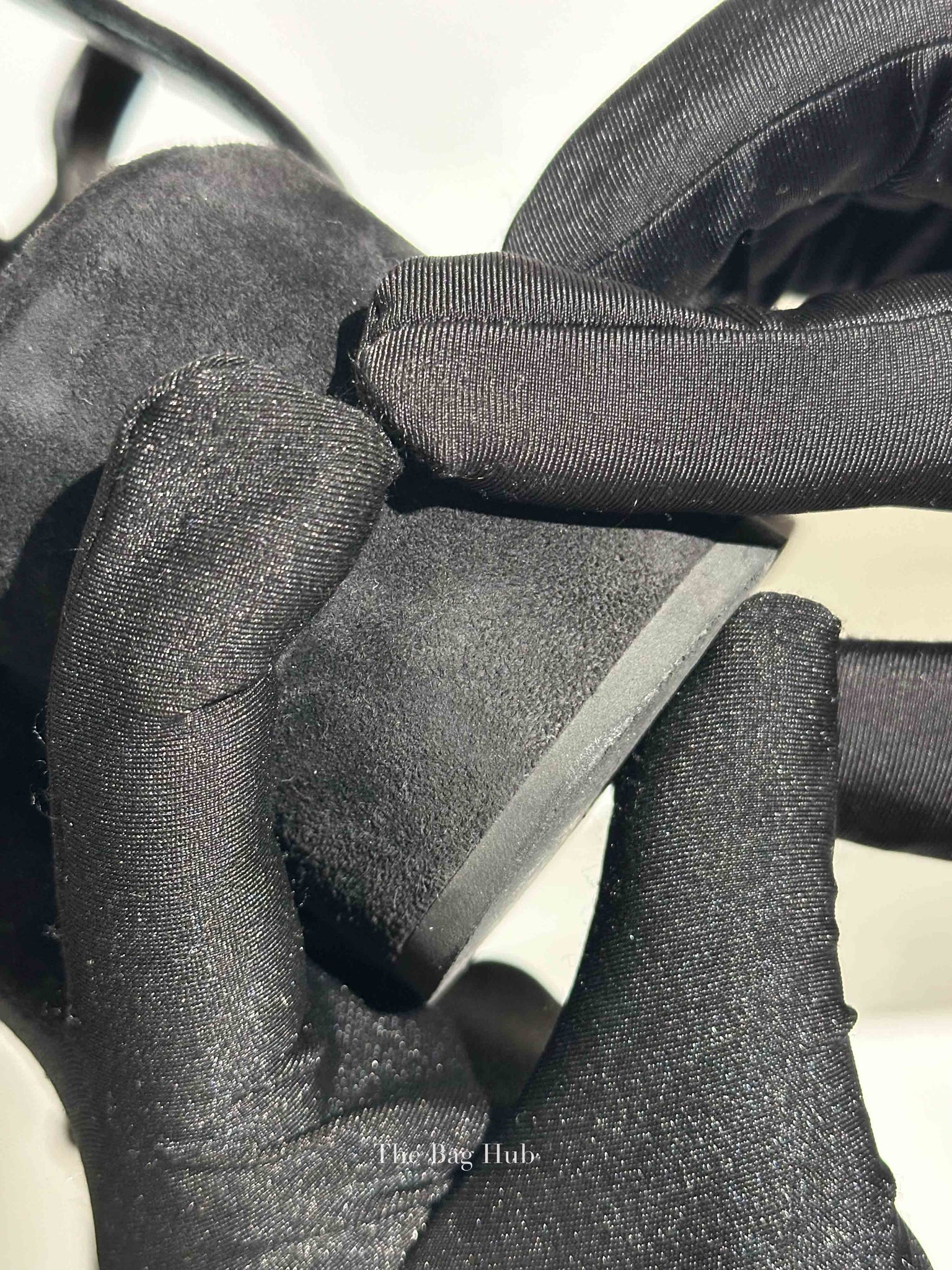 Chanel Black Suede Calfskin Peep Toe Wedge Sandals Size 36.5
