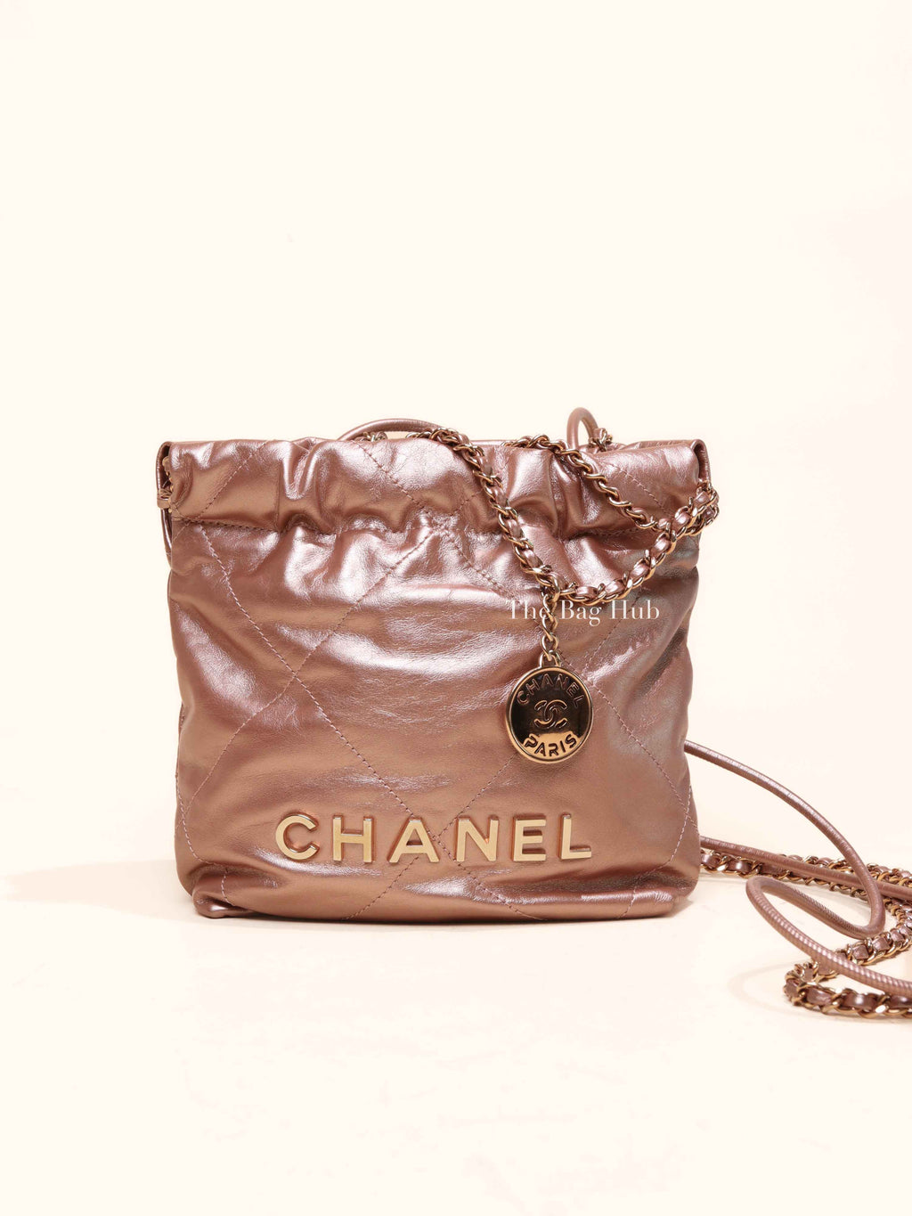 Chanel Metallic Copper Calfskin Quilted Mini C22 Bag