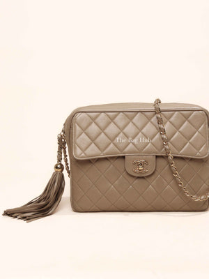 Chanel Beige Lambskin Quilted Front Pocket Medium Camera Bag GHW