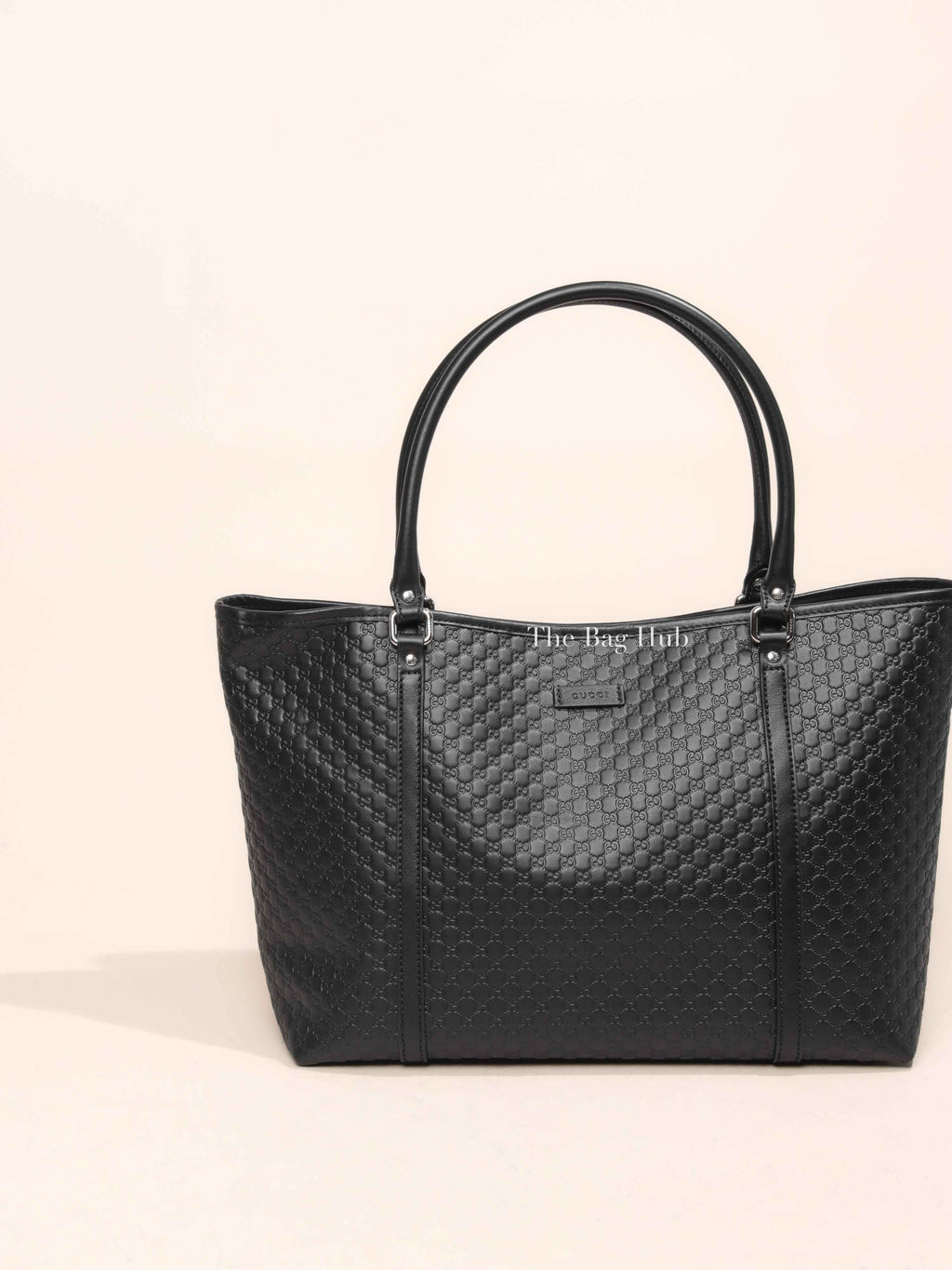 Gucci Black Microguccisima Leather Joy Medium Tote Bag