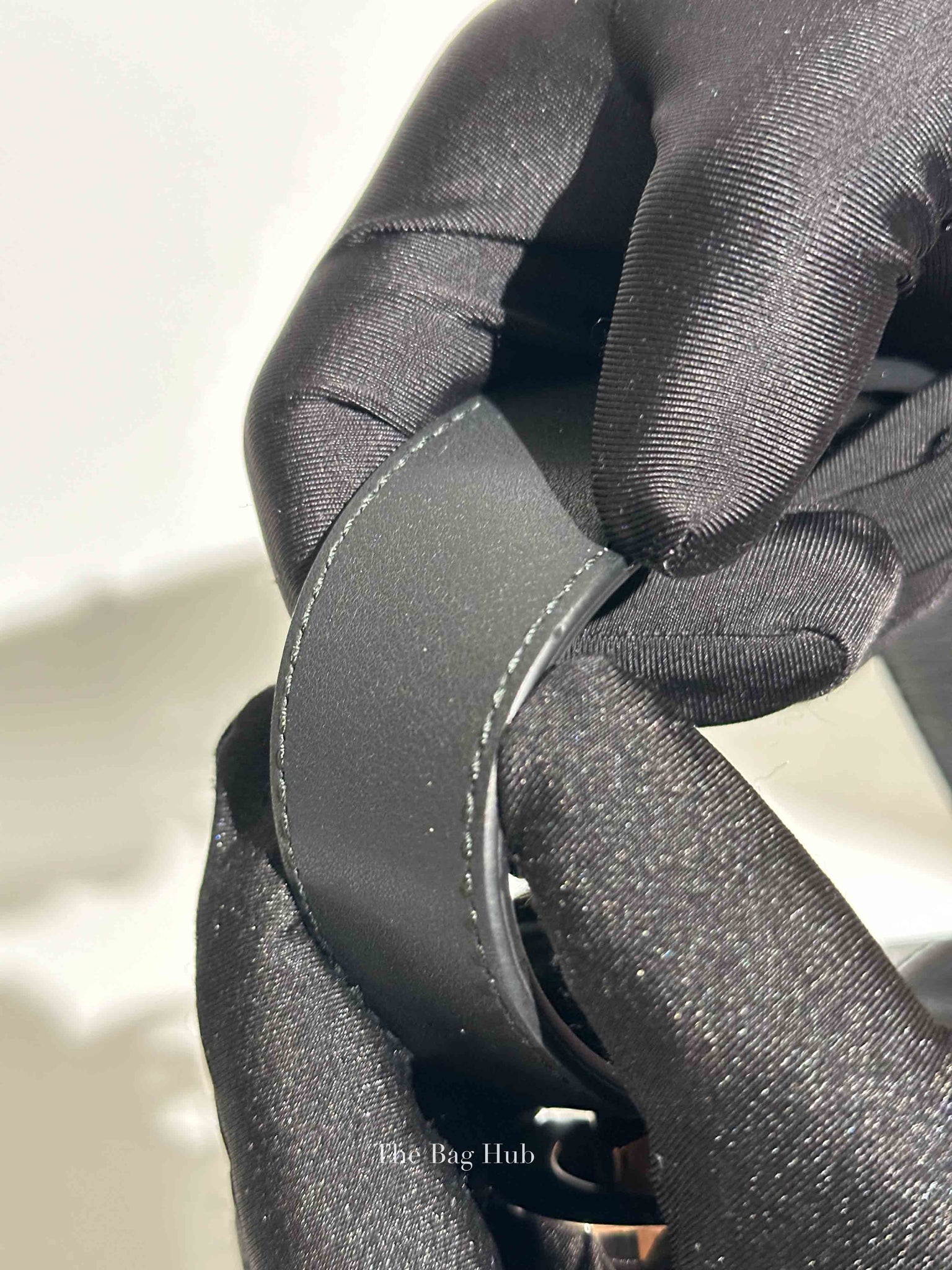 Gucci Black Plutone Calfskin Interlocking G 30mm Belt 80/32