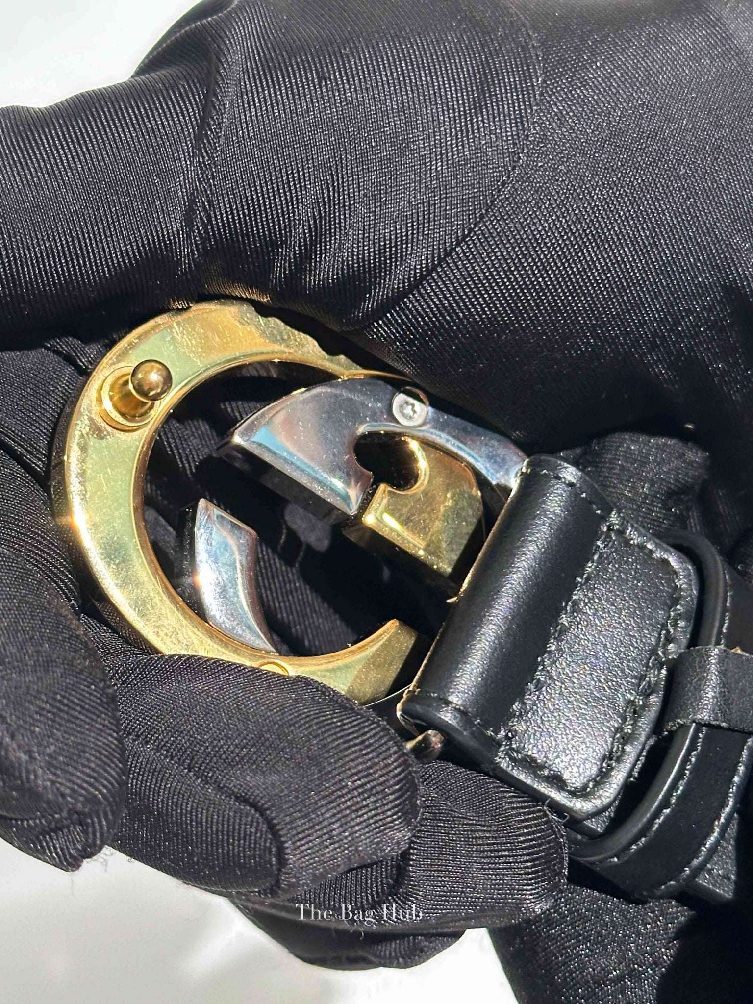 Gucci Black Plutone Calfskin Interlocking G 30mm Belt 80/32