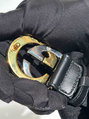 Gucci Black Plutone Calfskin Interlocking G 30mm Belt 80/32