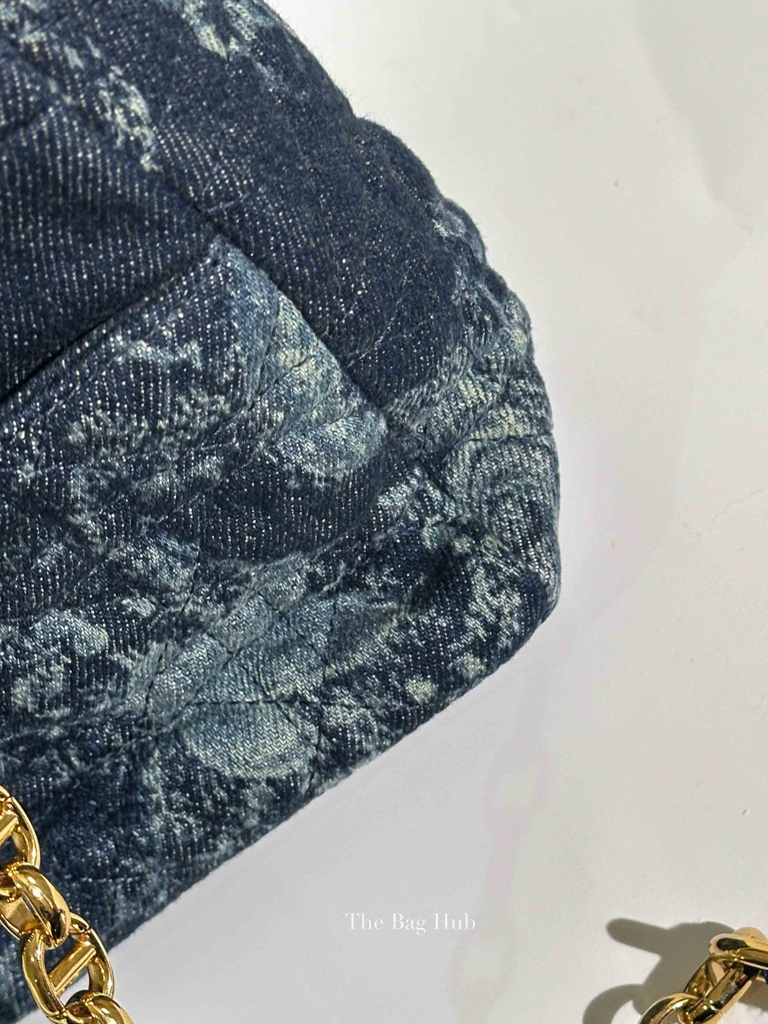Dior Blue Floral Denim Large Caro Chain Bag
