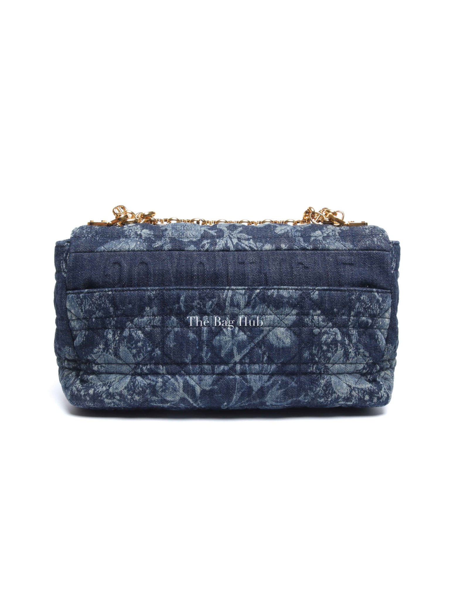 Dior Blue Floral Denim Large Caro Chain Bag