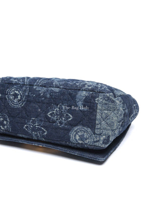 Dior Blue Floral Denim Large Caro Chain Bag