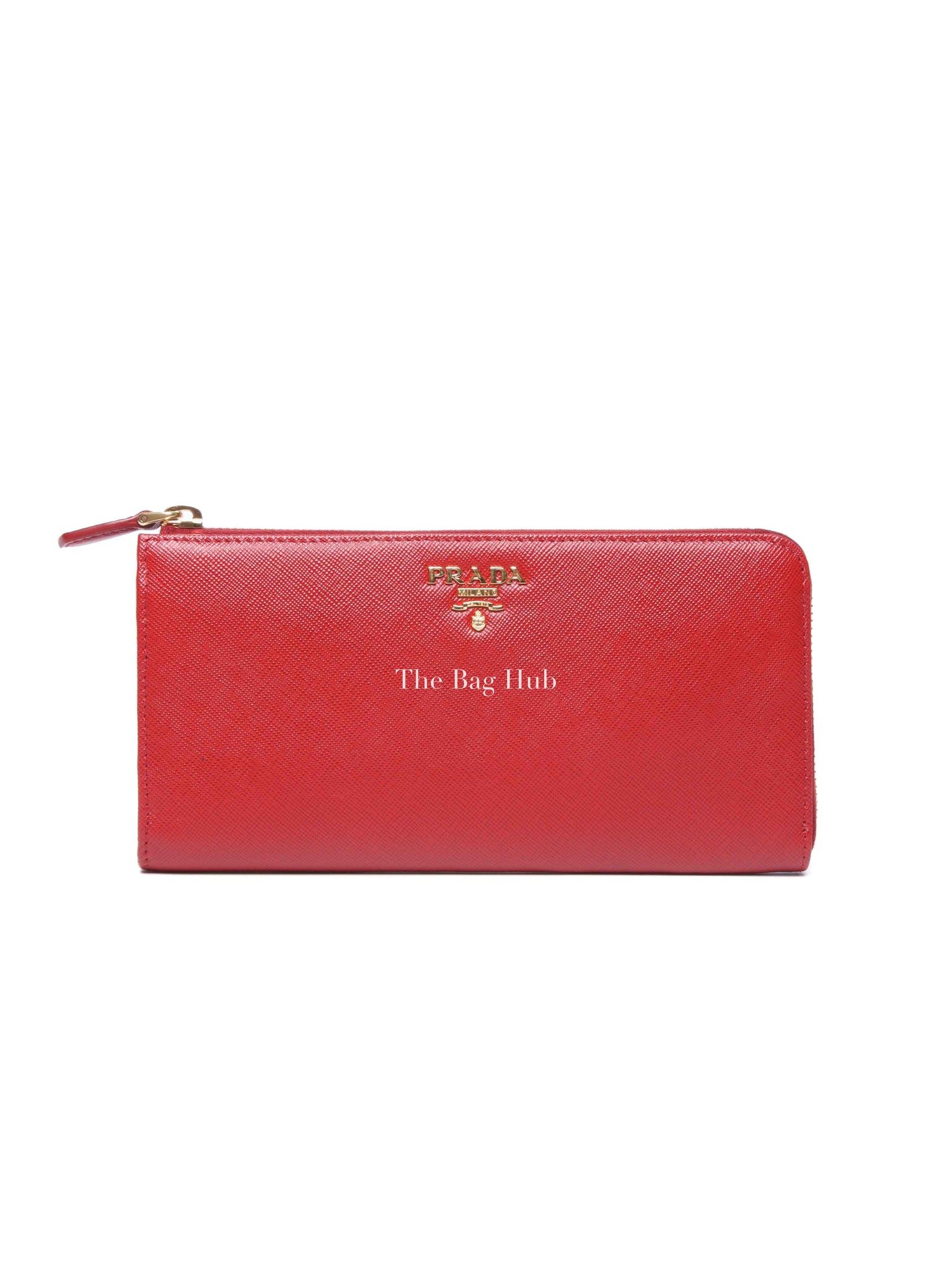 Prada Fuoco Saffiano Leather Long Wallet 1M1183
