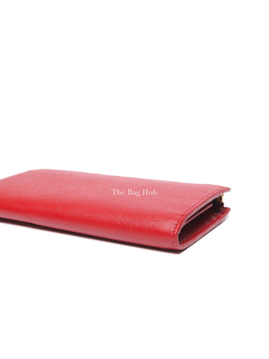 Prada Fuoco Saffiano Leather Long Wallet 1M1183