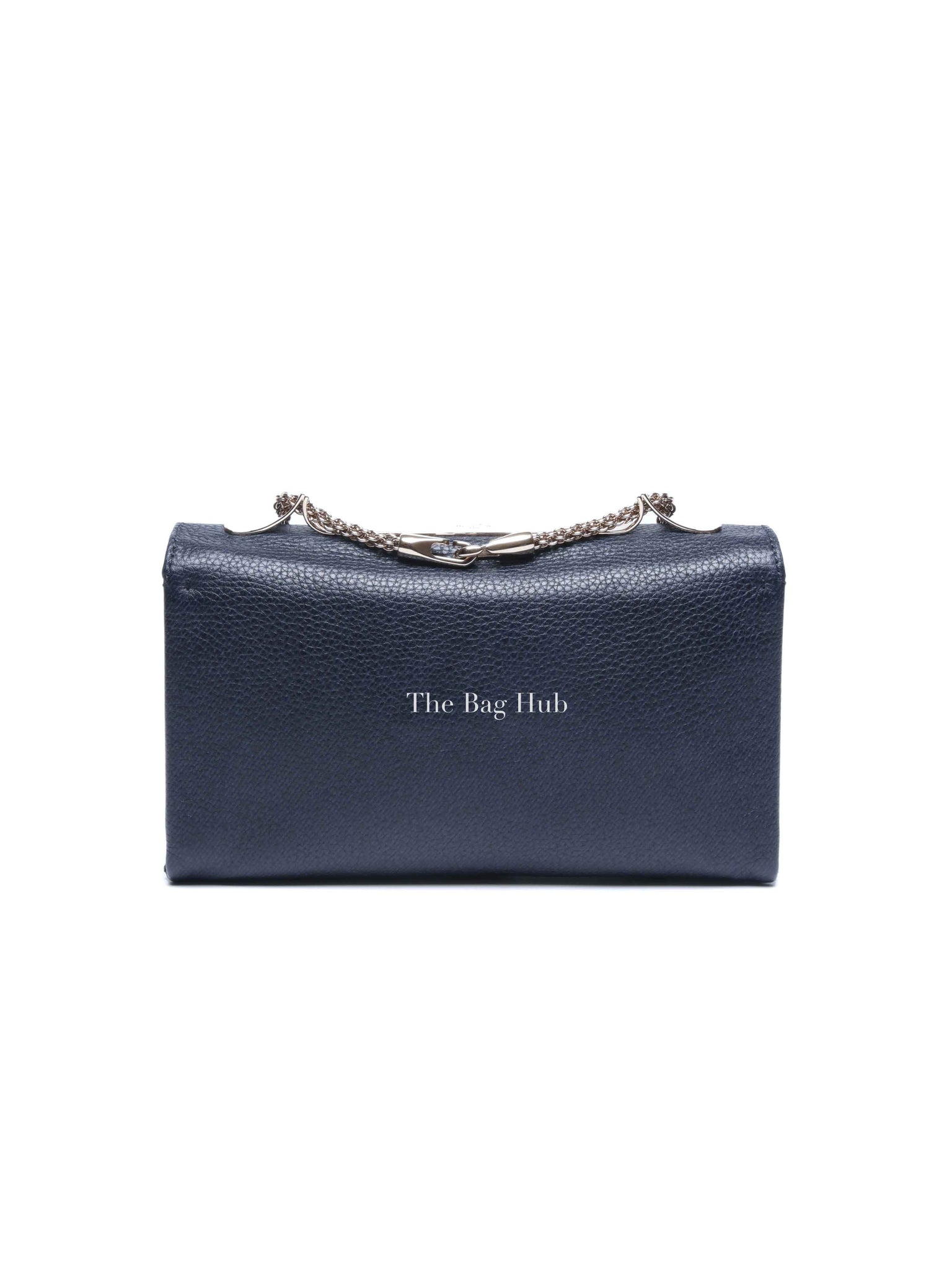 Valentino Garavani Midnight Blue Grained Leather Va Va Voom Clutch Chain Crossbody Bag