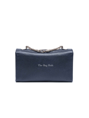 Valentino Garavani Midnight Blue Grained Leather Va Va Voom Clutch Chain Crossbody Bag
