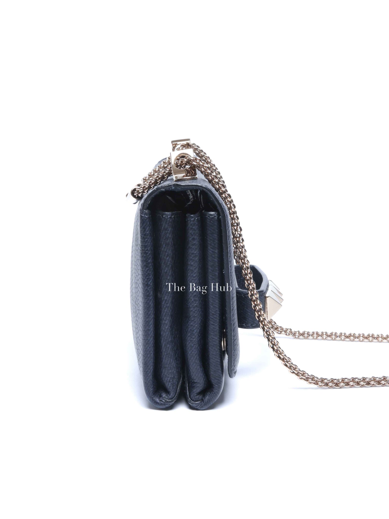 Valentino Garavani Midnight Blue Grained Leather Va Va Voom Clutch Chain Crossbody Bag