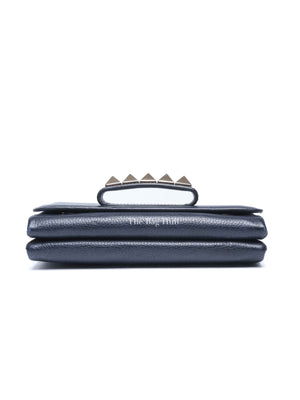 Valentino Garavani Midnight Blue Grained Leather Va Va Voom Clutch Chain Crossbody Bag