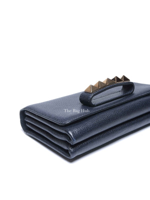 Valentino Garavani Midnight Blue Grained Leather Va Va Voom Clutch Chain Crossbody Bag