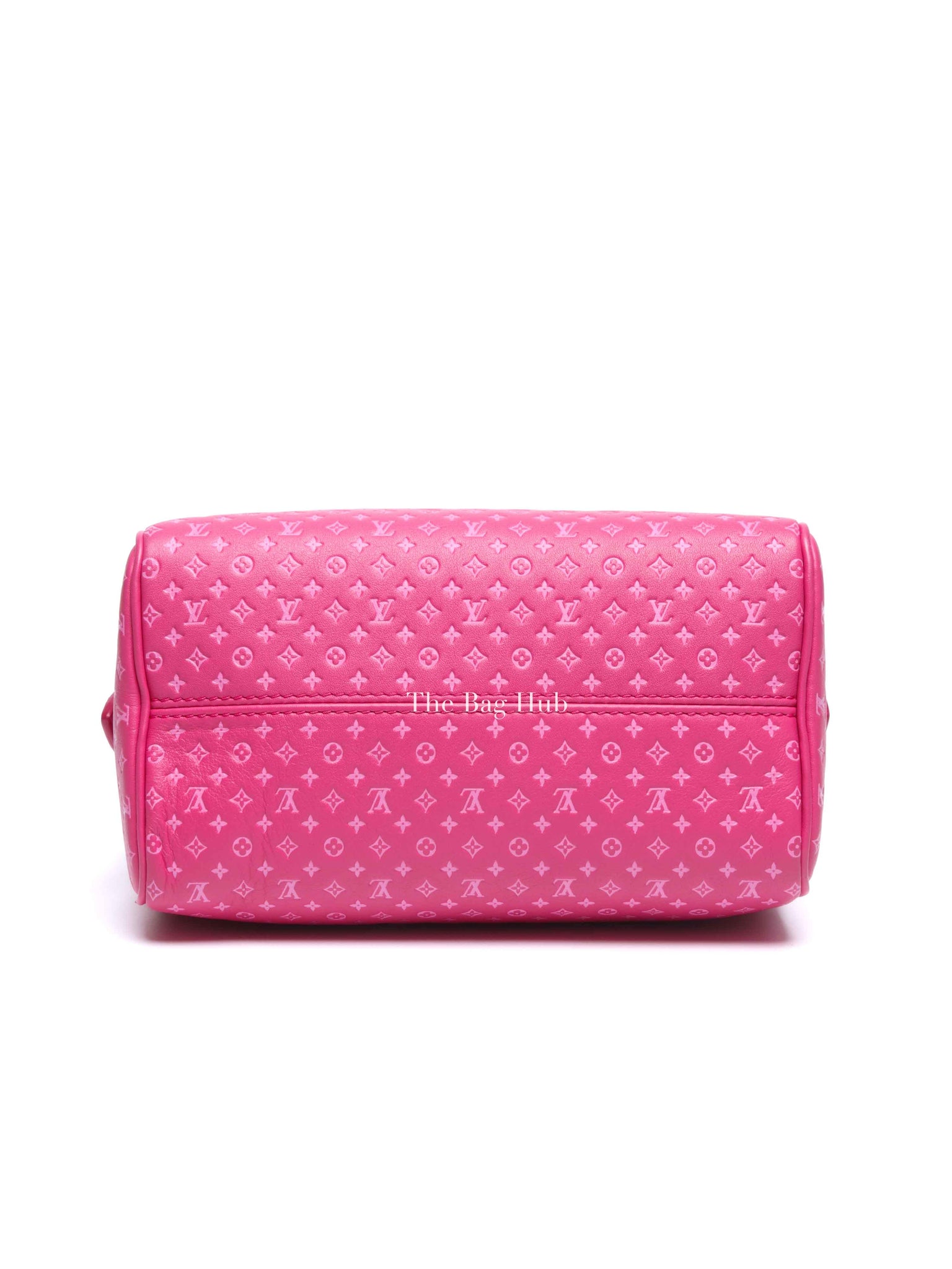 Louis Vuitton Rose Calfskin Nanogram Embossed Speedy Bandouliere 20 Bag
