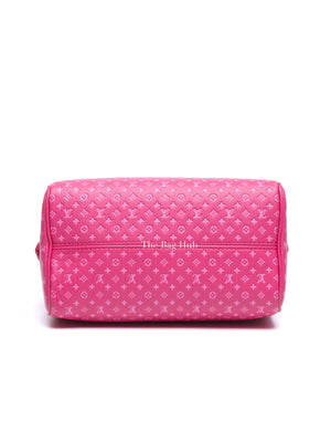 Louis Vuitton Rose Calfskin Nanogram Embossed Speedy Bandouliere 20 Bag