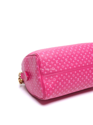 Louis Vuitton Rose Calfskin Nanogram Embossed Speedy Bandouliere 20 Bag