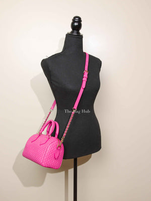 Louis Vuitton Rose Calfskin Nanogram Embossed Speedy Bandouliere 20 Bag