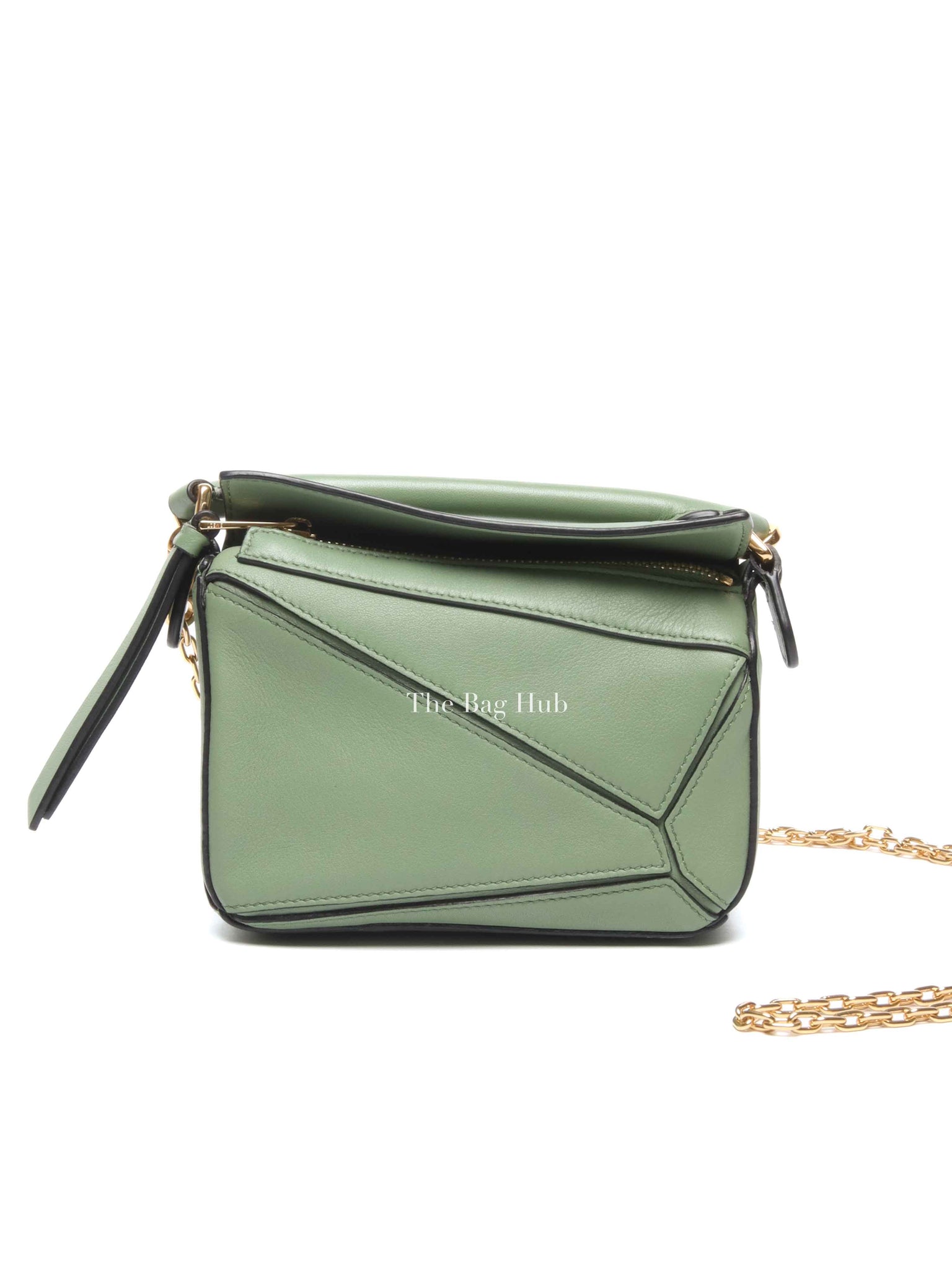 Loewe Green Leather Puzzle Nano Bag