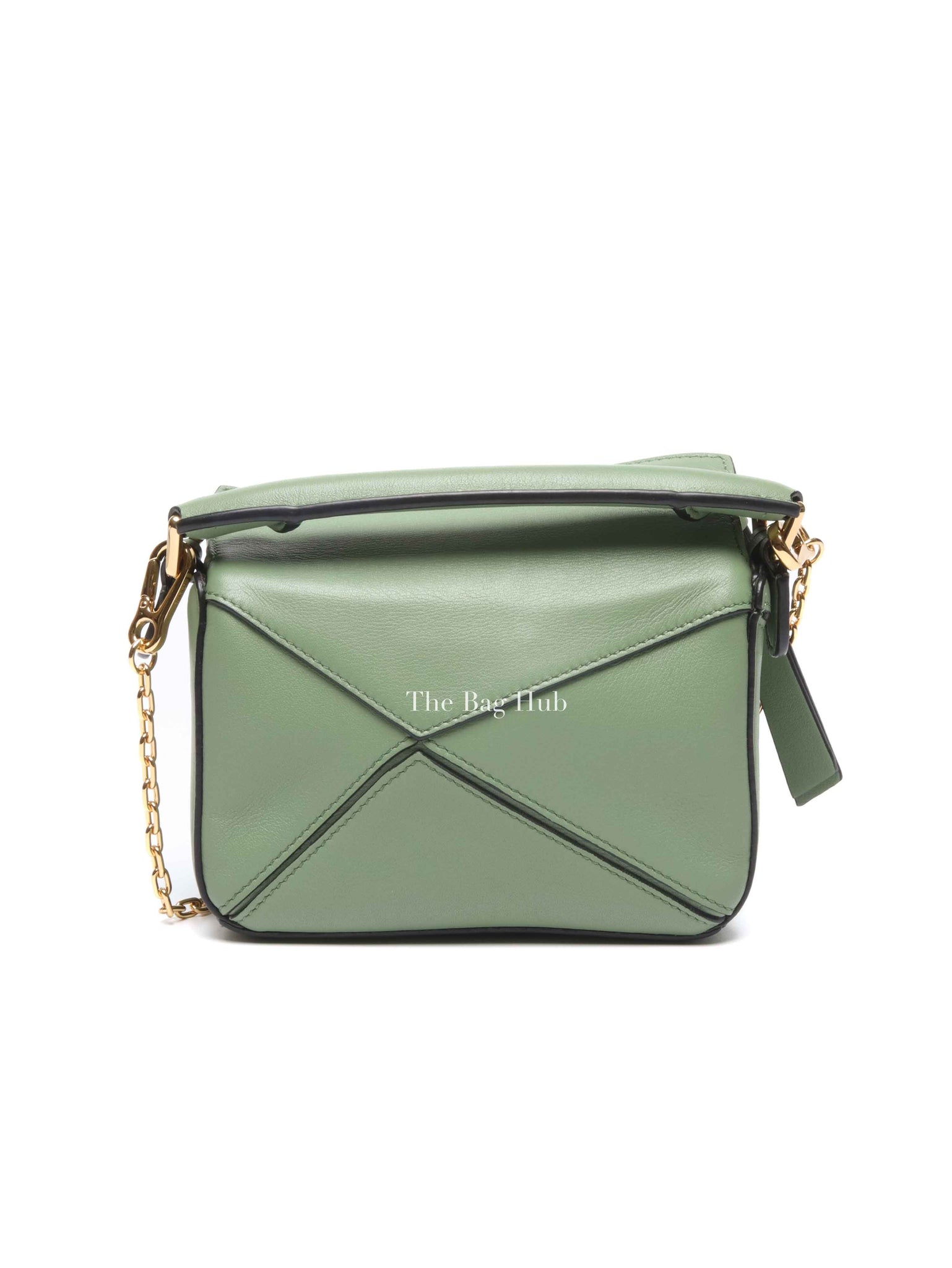 Loewe Green Leather Puzzle Nano Bag